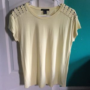 Yellow studded T-shirt